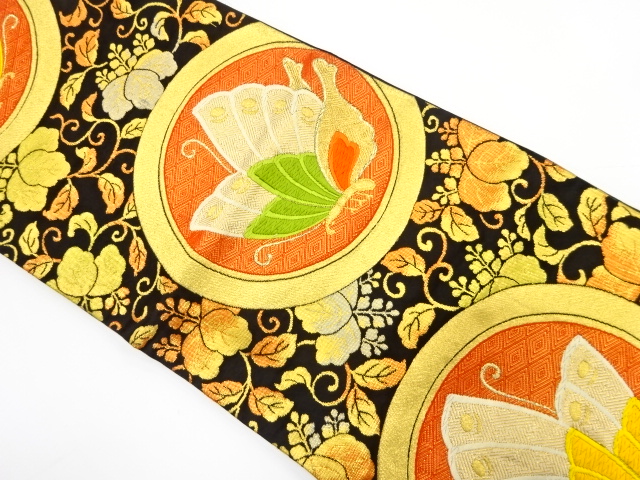JAPANESE FUKURO OBI / WOVEN PAULOWNIA ARABESQUE